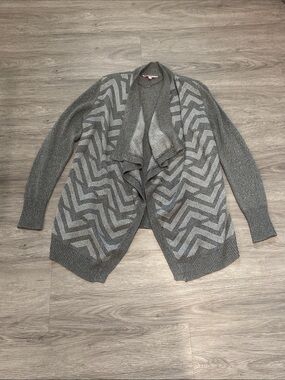 Gray Open-Front Cardigan